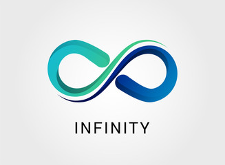 Colorful abstract infinity, endless symbol and icon, modern clean style