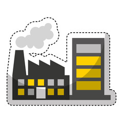 factory plant industrial building vector illustration design
