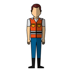 Fototapeta na wymiar worker avatar with safety suit vector illustration design