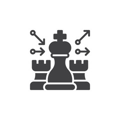Chess, strategy icon vector, filled flat sign, solid pictogram isolated on white. Symbol, logo illustration