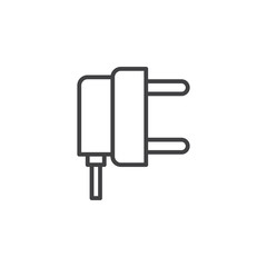 AC power plug line icon, outline vector sign, linear pictogram isolated on white. Symbol, logo illustration