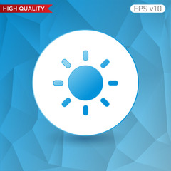 Colored icon or button of sun symbol with background