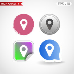 Colored icon or button of gear or settings symbol with background