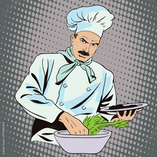 "The cook prepares food." Stock image and royalty-free vector files on