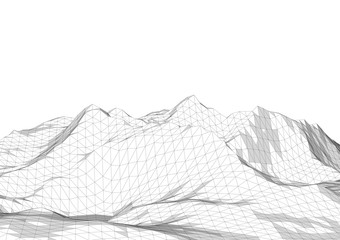 Low poly mountains landscape. Polygonal background