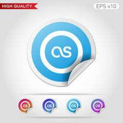 Colored icon or button of OS symbol with background