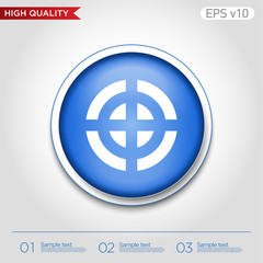 Colored icon or button of target symbol with background