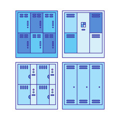 Locker icon set.