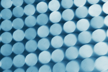 Abstract background, white and blue circles of bokeh in the rank