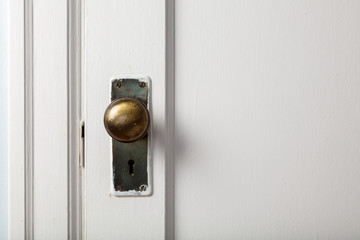 old wooden door with door knob