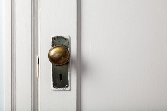 old wooden door with door knob