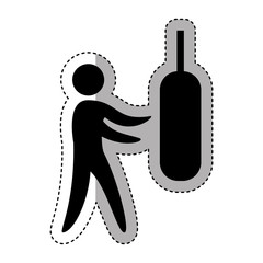 boxing figure human silhouette vector illustration design © Gstudio