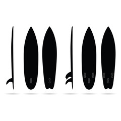 surfboard set in black color design illustration