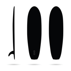 surfboard set in black color illustration