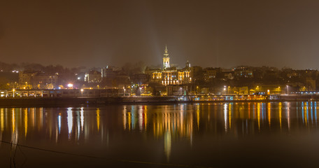 Fototapeta na wymiar Centar of city Belgrade by night