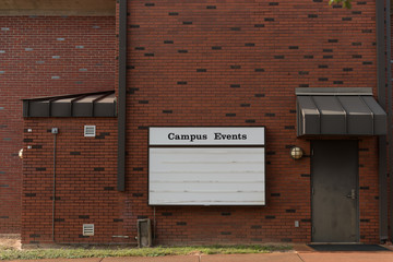 Blank sign college campus events