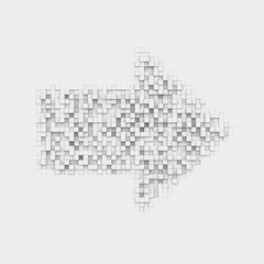 Rendering large arrow symbol made up of white square uneven tiles