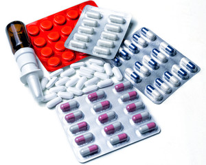 set of various tablets for the treatment or weight loss