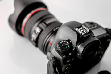 Beautiful shot of control dial nob of a professional DSLR camera