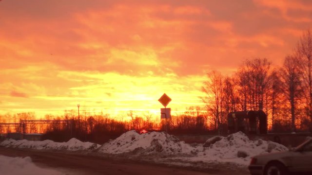 Sunset over Industrial Area