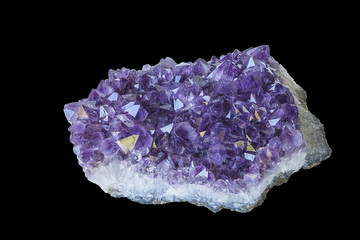 amethyst isolated on black