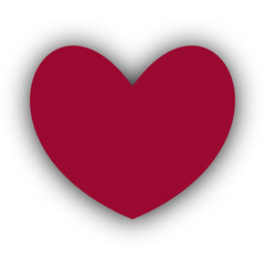 perfect red / pourpre heart with shadow