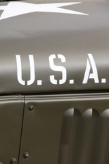 USA Stensil on a Jeep