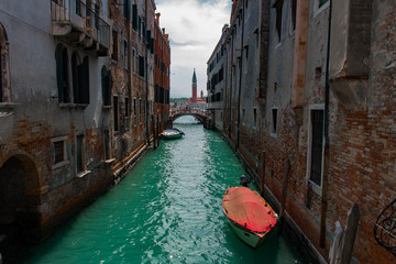 canal in Venice with boat