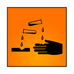 Ätzend Gefahrensymbol - Design, leuchtend