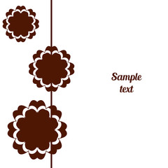 Cover, Oriental-style card. Mandala floral pattern in chocolate colors. Place for an inscription