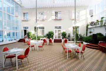 Interior of a modern restaurant