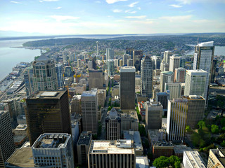 Seattle downtown from the bird's view 