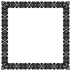 Celtic national ornament frame. Black ornament isolated on white background.