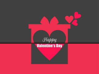 Happy Valentine's Day. Gift box with hearts. Vector illustration