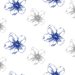 Blue Gray Flower Pattern