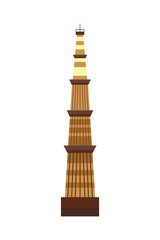 Indian temple tower vector illustration.