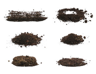 set pile dirt isolated on white background with clipping path, (high resolution)