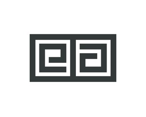 Letter E A logo line design abstract  ,logo icon design template.