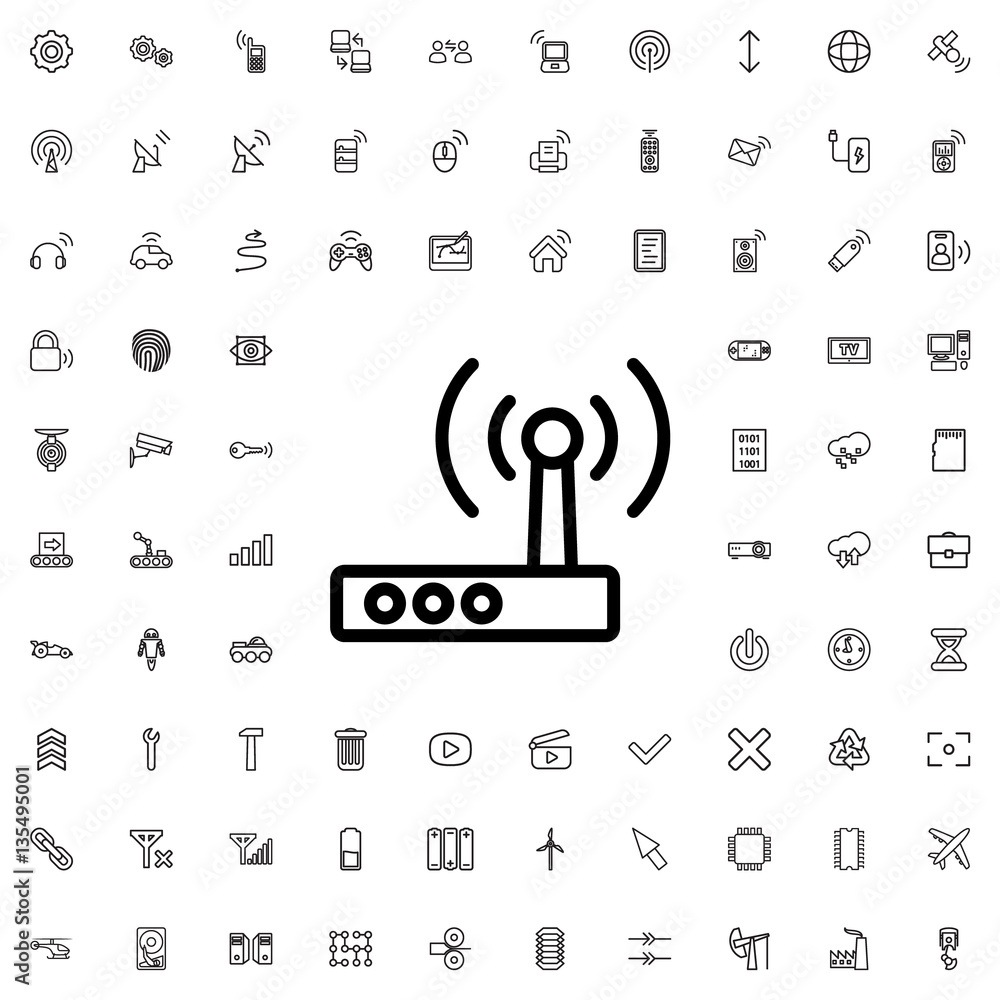 Poster router icon vector