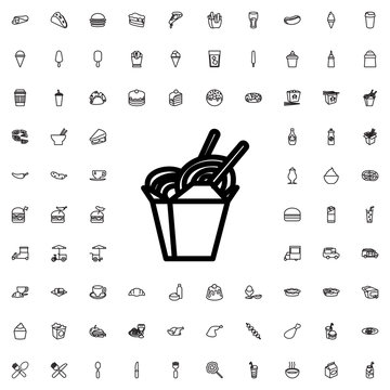 Chinese Fast Food Icon Illustration