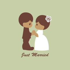 Vector illustration of happy wedding day card