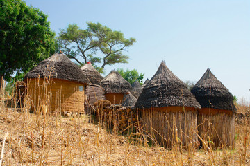 Fototapeta na wymiar View of the Chieftains village Oudjila of Podoko people in Cameroon 