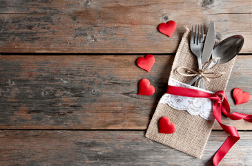 Valentines day romantic dinner background - obrazy, fototapety, plakaty