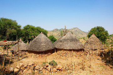View of the Chieftains village Oudjila  of Podoko people in Cameroon   © robnaw