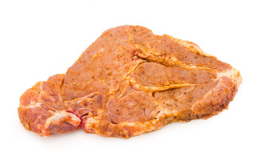 Roast beef in spice crust isolated on white background.