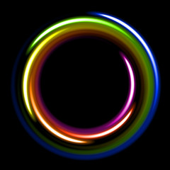 Dark background - template with circles in rainbow colors