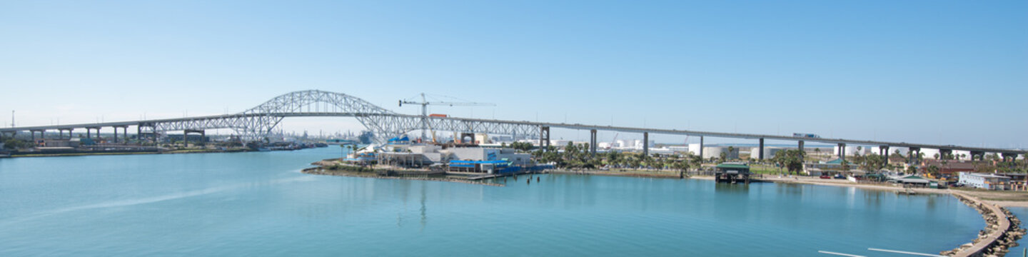 View of Corpus Christi Harbor Bridge from USS Lexington