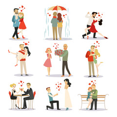 Fototapeta premium Сouple in love vector characters isolated