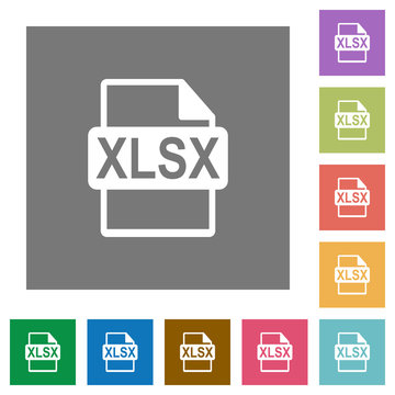 XLSX file format square flat icons