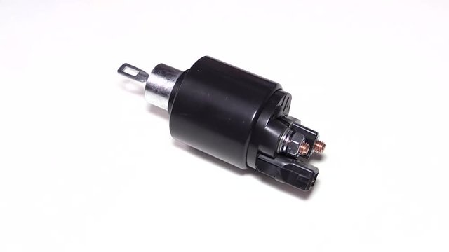 Spare parts for the starter to the car on a white background looped.